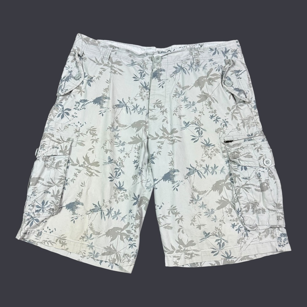 Y2k Marc Ecko Floral All Over Print Cargo Shorts Men's 34 (Fits 37") FLAWS